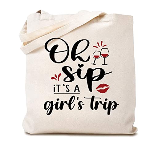 Girls Weekend Canvas Tote Bags for Women Girls Trip Shoulder Bag for Trip Reusable Bag for Summer Vacation