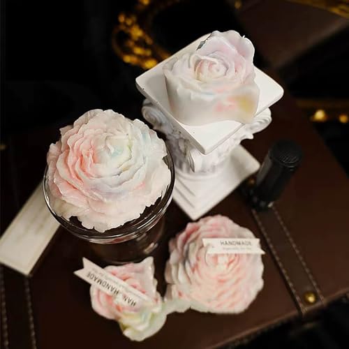 Cooary Glow-in-the-Dark Low Temperature Candle Set - Luminous Rose-Scented Peony & Heart-Shaped Drip Candles for Romantic Date Nights - Image 3