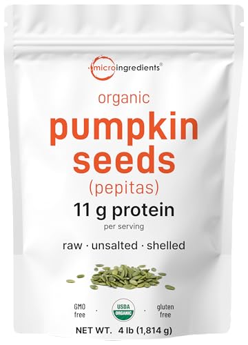 Organic Pumpkin Seeds, 4lbs | Raw, Unsalted, & Shelled – Whole Pe...