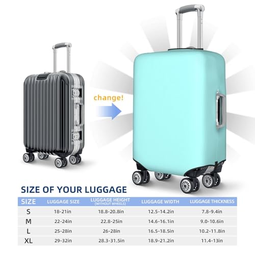 Luggage Cover - Light-Aqua Print Travel Suitcase Covers For Luggage, High Elasticity Suit Case Cover Protector Fits 18-32 Inch2