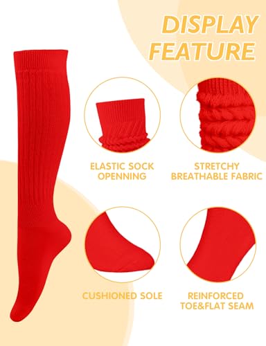 Image of Buauty Slouch Socks for Women, Soft Extra Long Chunky Scrunch Knee High Sock Winter Knit Slouchy Socks Leg Warmmers