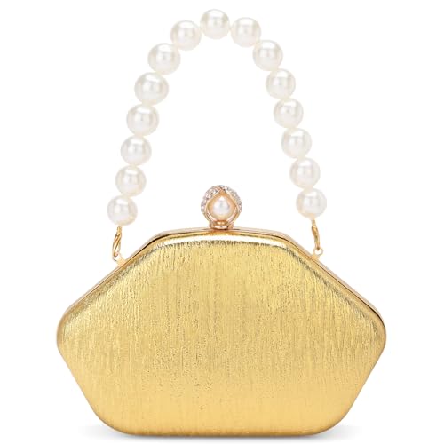 Image of RNIEGA Evening Bags For Women Formal Evening Clutch Women'S Evening Handbags, Pearl Beaded Top Handle Bag For Wedding, Prom, Party