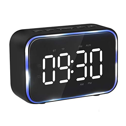 Goojodoq Digital Alarm Clock Radio with FM Radio, Bluetooth Speakers with Headphone Jack, Dual Alarms, 5 Level Brightness Dimmer, Adjustable Alarm Volume, Alarm Clock Lager Time Display for Bedroom