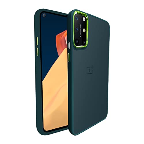 Image of A rtistque Frosted Translucent Back Cover Case for Oneplus 8T | Electroplated Chrome Ring | Raised Camera Edges for Protection | Smooth Sides TPU - Green