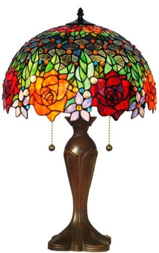 Amora Lighting Amora Lighting AM1534TL16 Tiffany Style Roses Table Lamp 23 in