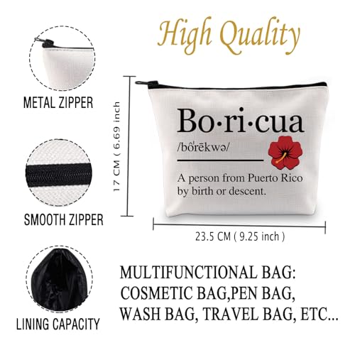 JXGZSO Boricua Definition Cosmetic Bag Latina Puerto Rican Gift Puerto Rico Flower Lover Gift Puerto Rico Gift Puertorican Gift (Boricua Bag)2