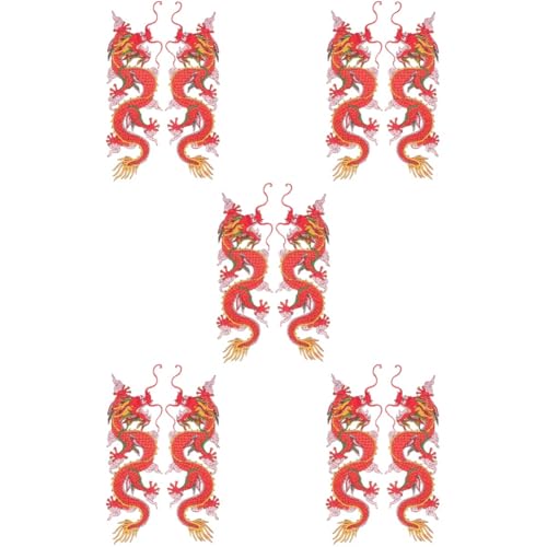 Patchs dragon thermocollants pour masquer les trous de vêtements lot 5 écussons brodés
