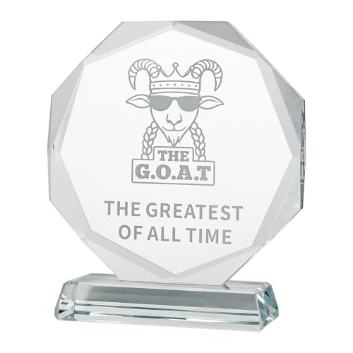 JUSTSY Goat Trophy Glass Award ? �uGreatest of All Time�v ��l�����ʔ����g���t�B�[ �`�����s�I���A���ҁA�X�|�[�c�A�I�t�B�X�A�M�t�g��