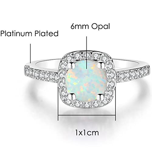 Jude Jewelers Platinum Plated Created Fire Opal Wedding Engagement Solitaire Proposal Ring2