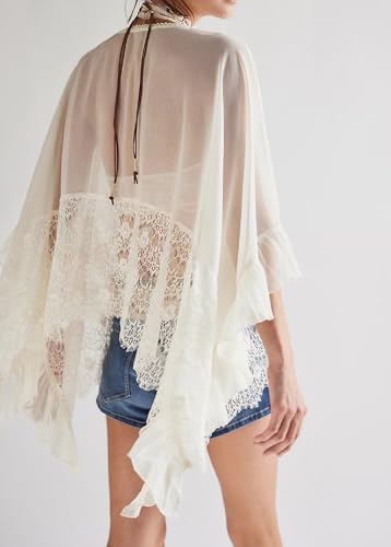Women Long Sleeve Flowy Ruffle Tops Sheer Mesh Layered Frill Top Sexy See Through Lantern Sleeve Ruffle Shirt Blouse4