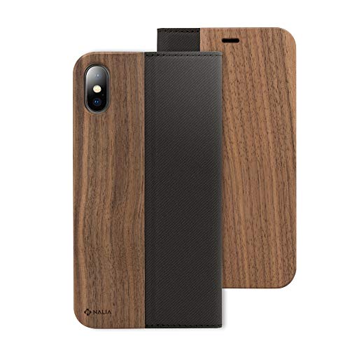 Buy 1 get 1 NALIA Wood Flipcase Compatible with iPhone X Xs, Handmade Vegan-Leather Wallet Phone Cover Slim Back Protector Soft Skin Book-Case Full-Body Shockproof Bumper with Card Slots, Color:Walnut Up To 50% OFF NALIA Wood Flipcase Compatible with iPhone X Xs, Handmade Vegan-Leather Wallet Phone Cover Slim Back Protector Soft Skin Book-Case Full-Body Shockproof Bumper with Card Slots, Color:Walnut
