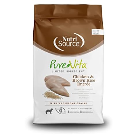 NutriSource Pure Vita Dog Food, Made with Chicken and Brown Rice, with Wholesome Grains, 25LB, Dry Dog Food Cover