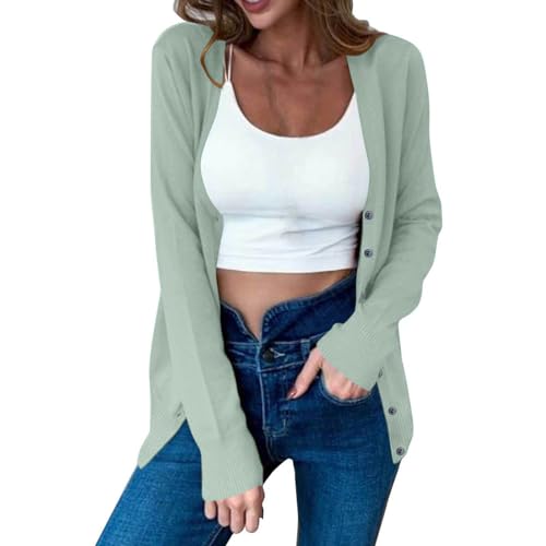Cardigan Sweaters for Women Lightweight Button Down V Neck Open Front Sweater Long Sleeve Fall Outdoor Outerwear