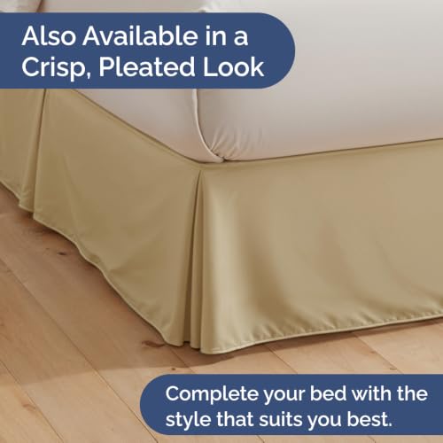 Bedskirt Twin Size Ruffle - Ruffled Bed Skirt - 12 Inch Drop - Beige by CGK Unlimited - Used condition - Image 6