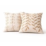 DALINA Fundas de Cojín 45x45 cm Efecto Lino Pack de 2 Unidades, Estilo C+D