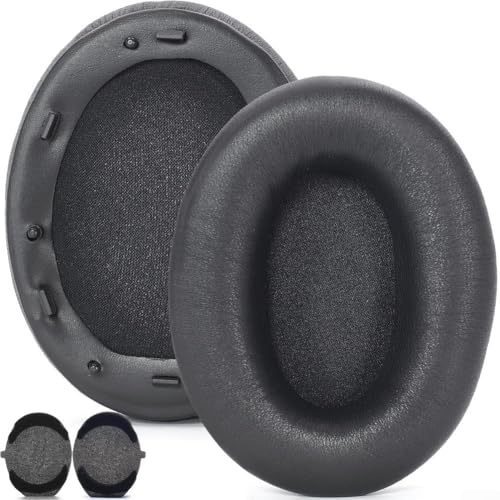 Almohadillas para auriculares Sony WH-1000XM3, almohadillas de repuesto para auriculares de piel de oveja sintética, color negro, 2 unidades (negro)