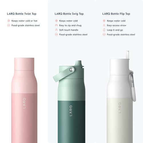 LARQ Bottle Twist Top 17 oz - Insulated Stainless Steel Water Bottle | BPA Free | Reusable for Camping, Office, Travel | Keeps Drinks Cold and Hot, Himalayan Pink - Image 7
