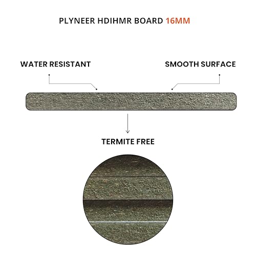 Image of Plyneer HDIHMR MDF Board - High-Density Moisture & Impact Resistant Wood for Modern Furniture & Interior Designs (16mm)-8ft x 4ft