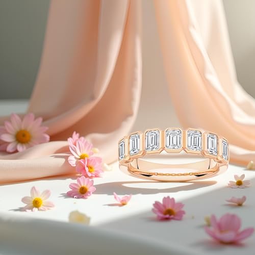 14k Gold Finish 2.20 Ctw Emerald Cut White Diamond Engagement Wedding Band Ring4