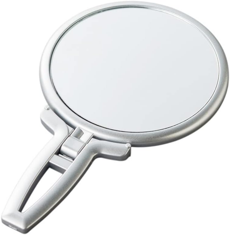 Double-Sided Mirror 1X/ 2X Magnification Hand Mirror Handle, Tabletop Mirror Makeup Travel