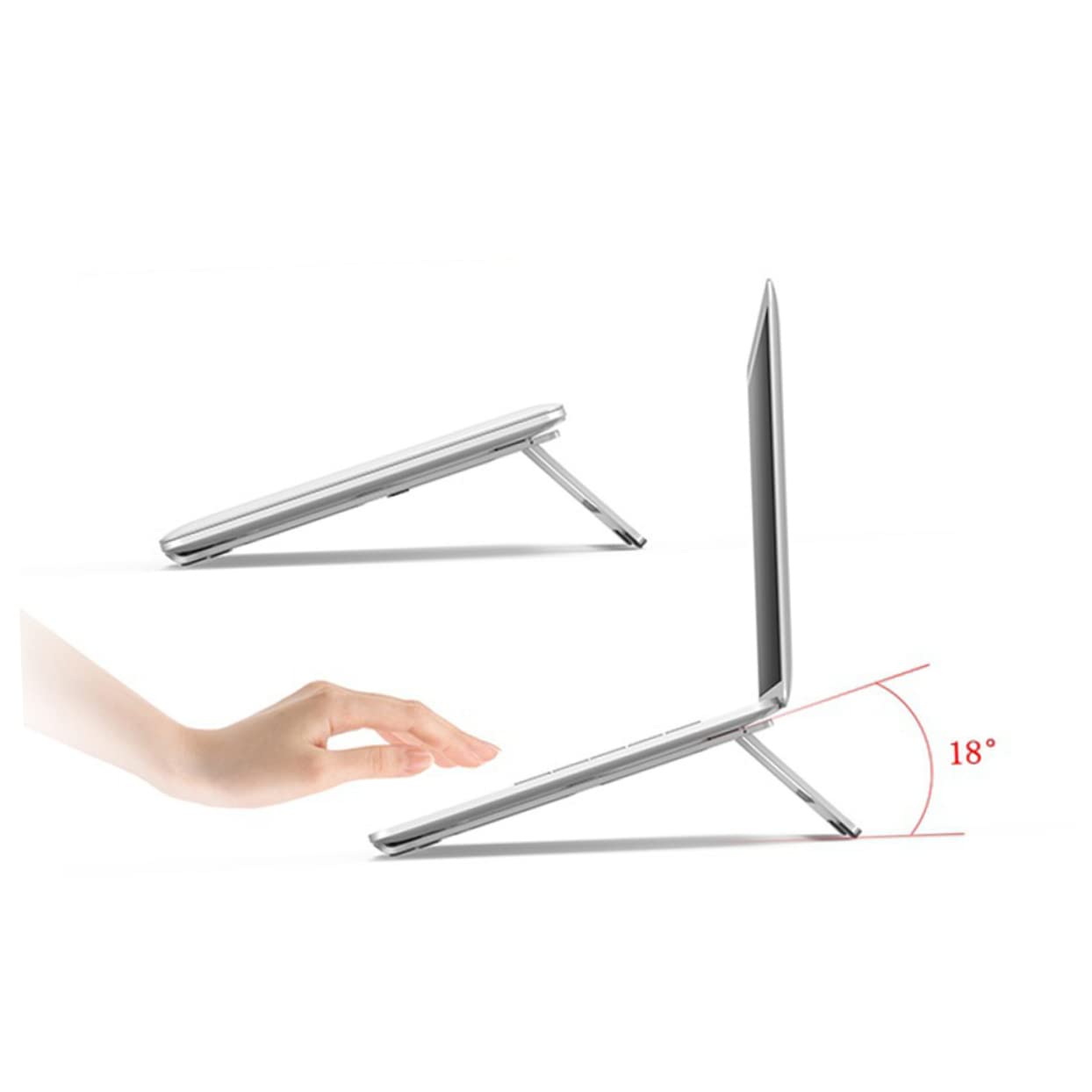 Hemobllo Supporto Pieghevole in Lega Di Alluminio Per Laptop Supporto Ventilato Portatile Staffa Di Raffreddamento Antiscivolo Per Notebook Per Casa Ufficio