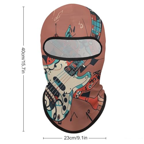 Balaclava para hombre y mujer, máscara para esquiar con estampado instrumental, cubreboca completo para ciclismo miniatura 2