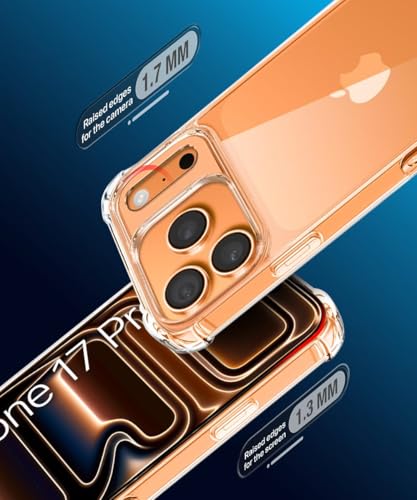 Image of WOW IMAGINE Clear Back Cover Case for iPhone 17 Pro | Shockproof Soft TPU Case | Cushioned Edges for Ultimate Protection Back Cover Case - Transparent