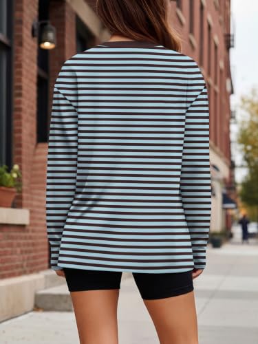 Image of Trendy Queen Womens Oversized Long Sleeve Shirts Fall Tops 2026 Basic Tees