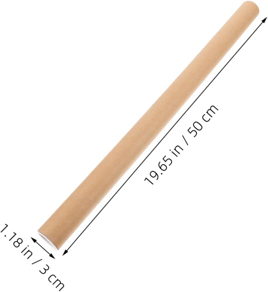 2pcs Cardboard Mailing Tubes Caps for Shipping and Storage Protective Art and Document Transport Cylinders for Posters and Fishing Rods