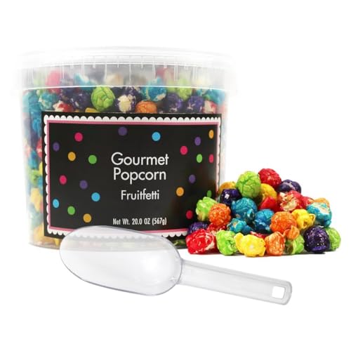 Rainbow Popcorn Bucket with Scoop, 20 Ounce, Fruitfetti Caramel Corn