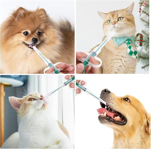 RODISHOMM 3 Stück Tablettenverabreichung Feeder, Pillenwerfer für Katzen, Medikamenten Feeder für kleine Hunde, Tablettenpusher für Haustiere, Tabletten Shooter für Katzen und kleine Hunde
