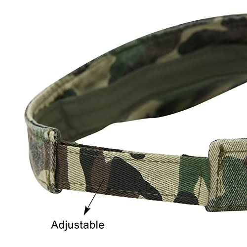 Doannotium Sport Sun Visor Hats Cotton Ball Caps Empty Top Baseball Sun Cap For Men Women (Camo) #TOP4