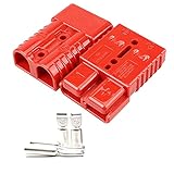 Beilay 2Pcs Red Battery Quick Connect Disconnect Electrical Plug 175A 1/0AWG for Recovery Winch or Trailer w 4 Pcs Terminal Pin