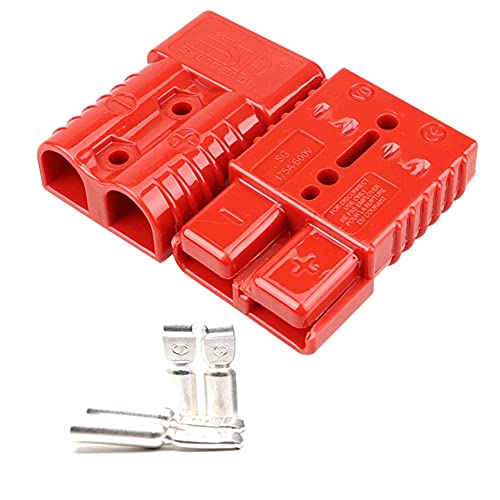 Beilay 2Pcs Red Battery Quick Connect Disconnect Electrical Plug 175A 1/0AWG for Recovery Winch or Trailer w 4 Pcs Terminal Pin