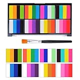 KARLOR Paleta de pintura facial, 32 colores con pincel, kit de pintura corporal, pintura corporal, soluble en agua, maquillaje teatral, festival, Halloween, carnaval