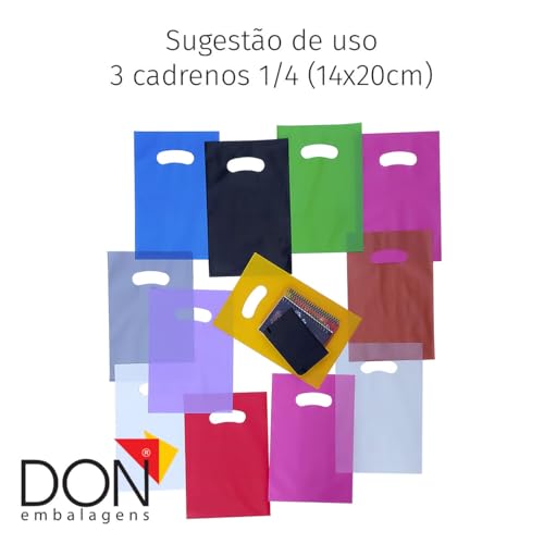 Sacola Plástica Alça Boca vazada 20x30 com 100 unidades (Amarelo)