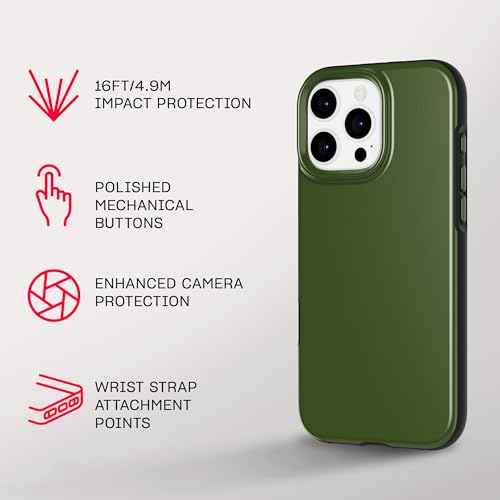 Image of Tech21 EvoDusk for iPhone 16 Pro Max Compatible with MagSafe - Impact Protection Case 15x Military Standard Tested - in Green /Black