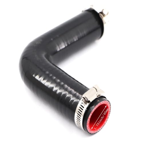Image of 90 Degree Silicone Elbow Coupler Hose 1 3 /4 inch 4Ply for Air Intake,Turbo Intercooler 4in Length Rubber Radiator Tube Boot with 2PCS Clamps