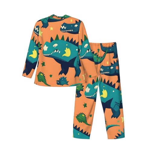 Pijama de hombre de dinosaurio conjunto dos piezas transpirable y cómodo 4