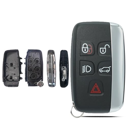 SUPALAND Key Fob Shell Case Replacement Fits for Land Rover Range Rover Sport Evoque LR4 LR2 Jaguar XJ XF XK F-Type F-PACE XE 2012 2013 2014 2015 2016 2017 2018 Keyless Entry Remote Control 5 Button