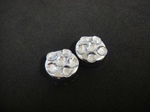 Jr2 Bling 7 Rows White/Clear-C Diamond Crystal Metal Chrome License Plate Frame #TOP4