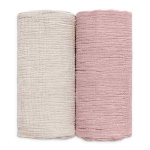 GLLQUEN BABY Baby Blankets for Newborn Soft 2 Pack, Muslin Cotton Baby Boy or Girl Blanket 95x100cm