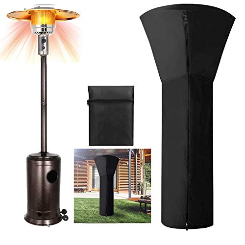 Patio Heater Covers Waterproof with Zipper Black-24 Months of use H89xD33x19