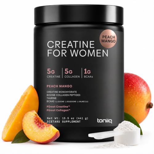 Toniiq Full Clinical Dose Creatine for Women - 13,000mg Formula with Collagen, Taurine & BCAAs