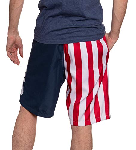 Calhoun Men's Americana USA Flag Fourth of July Swim Board Shorts3