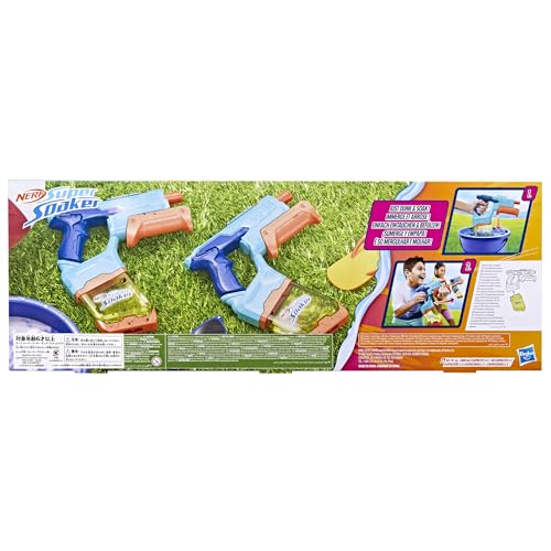 Nerf Super Soaker Dunk-Fill Wasserblaster 2er-Pack, einfaches und schnelles Befüllen des 300 ml-Tanks, Wasserspielzeug für spannende Schlachten im Doppelpack, Outdoorspiel für Kinder ab 6 Jahren