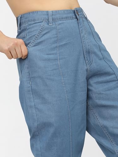 Image of Tokyo Talkies Women's Tapered Fit Cropped Jeans| Mid-Rise| Jeans Pant