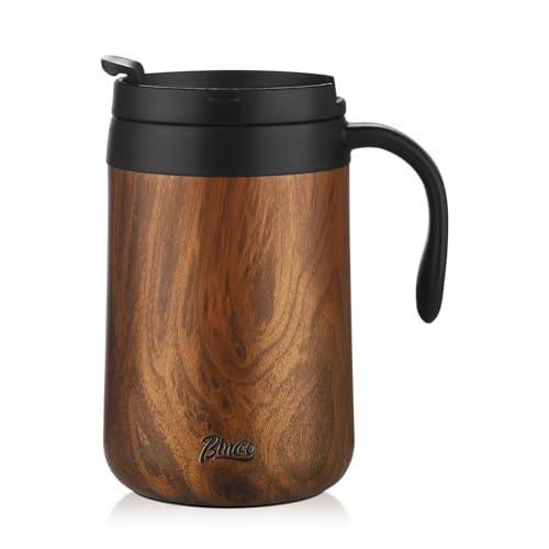 Bincoo 16oz Insulated Coffee Mug with Lid & Handle