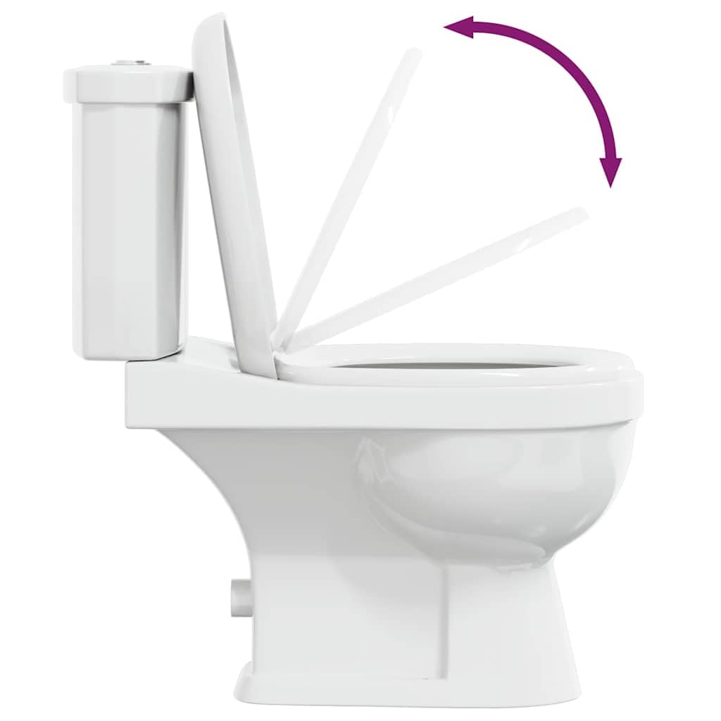 vidaXL Toilette con Cisterna Bianca Gabinetto Bagno Sciacquone Vaso WC Scarico