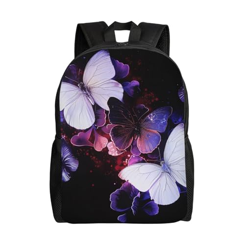 Sac à dos pour ordinateur 15 pouces ergonomique à motif papillon